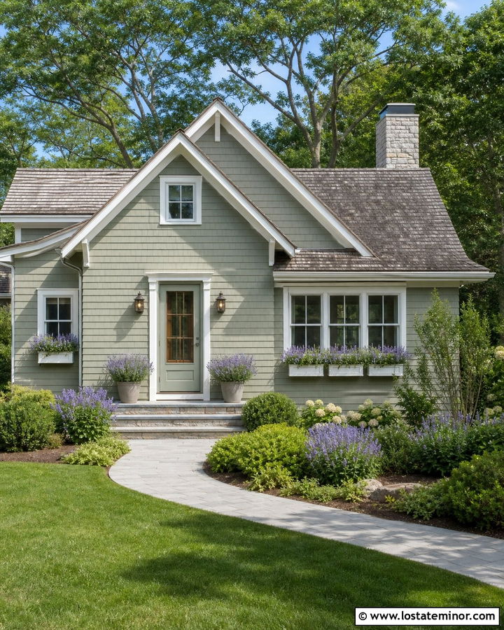 Sage Green House With Matching Sage Storm Door - 30 Sage Green House Design With Storm Door Ideas