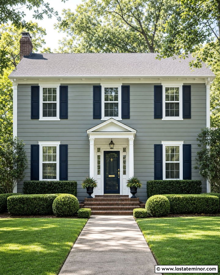 Sage Green House With Navy Storm Door - 30 Sage Green House Design With Storm Door Ideas