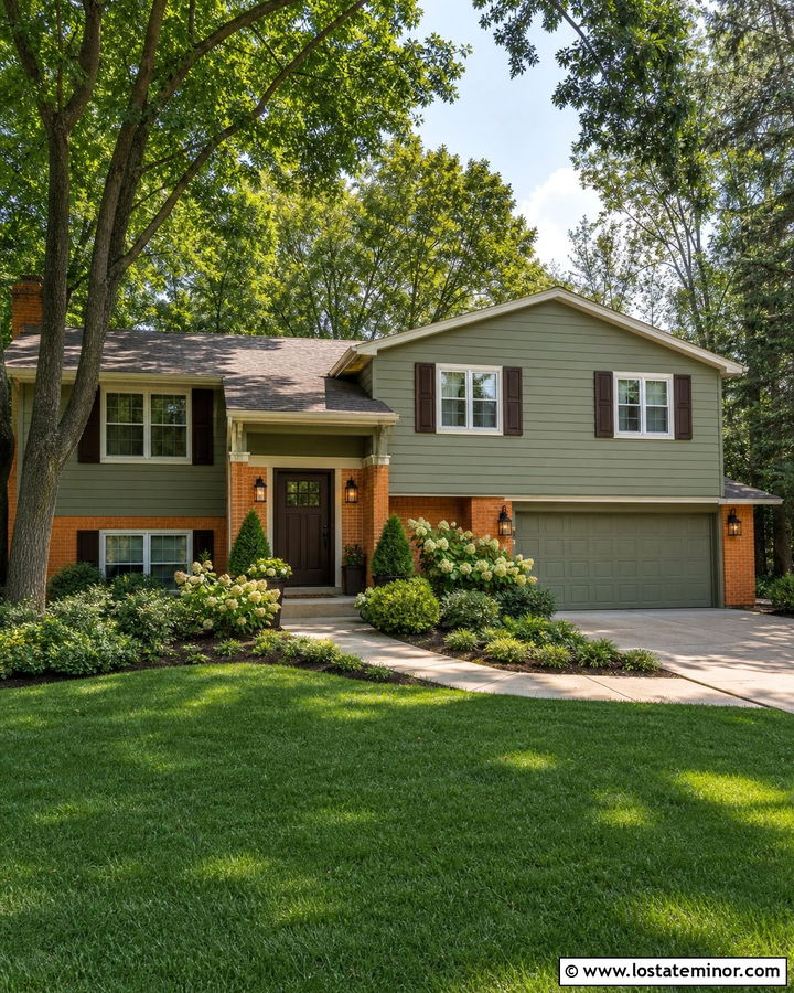 Sage Green House With Orange Brick - 30 Sage Green House Design With Brick Accents Ideas