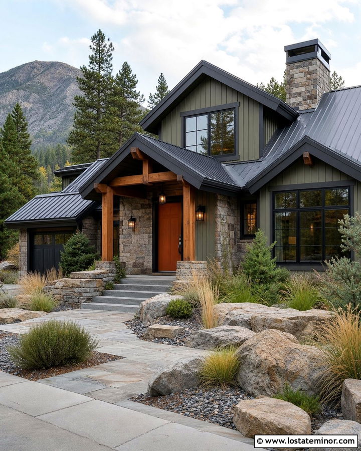 Sage Green House With Orange Front Door - 30 Sage Green House Design With Front Door Ideas