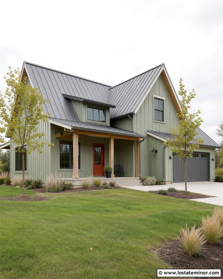 Sage Green House With Pewter Metal Roof - 30 Sage Green House Design With Roof Ideas