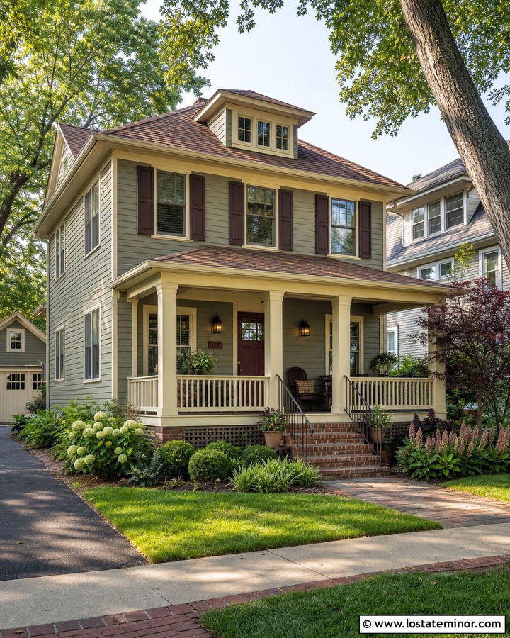 Sage Green House With Reddish Brown Roof - 30 Sage Green House Design With Roof Ideas