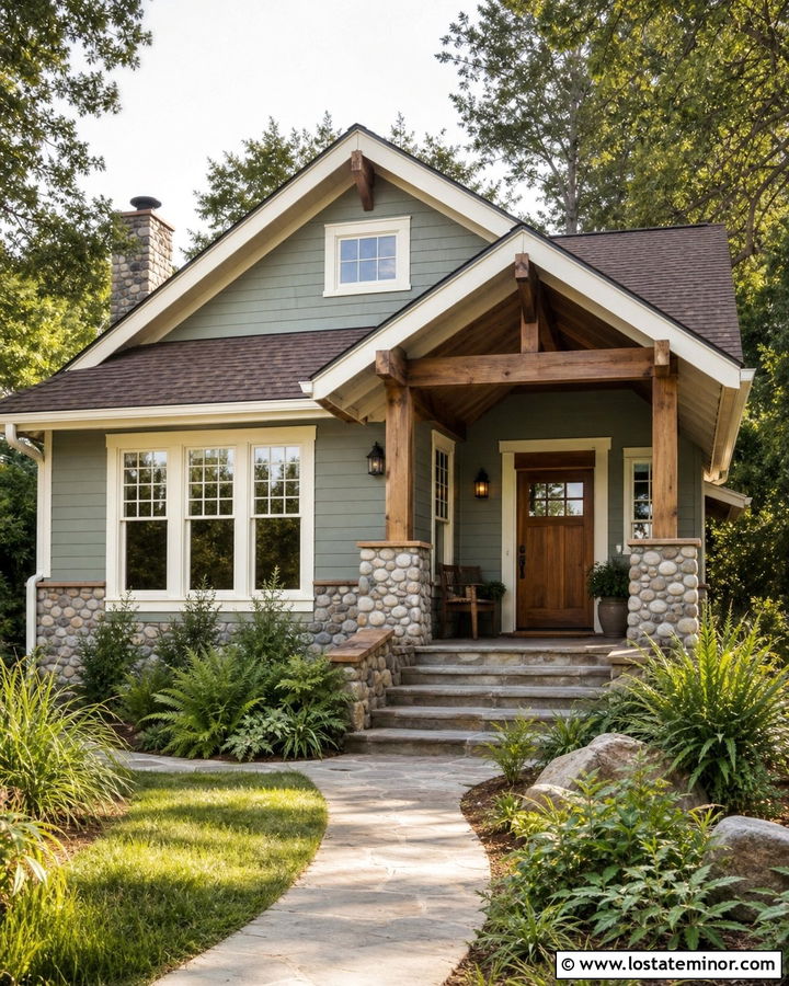 Sage Green House With River Rock Wainscoting - 30 Sage Green House Design With Wainscoting Ideas