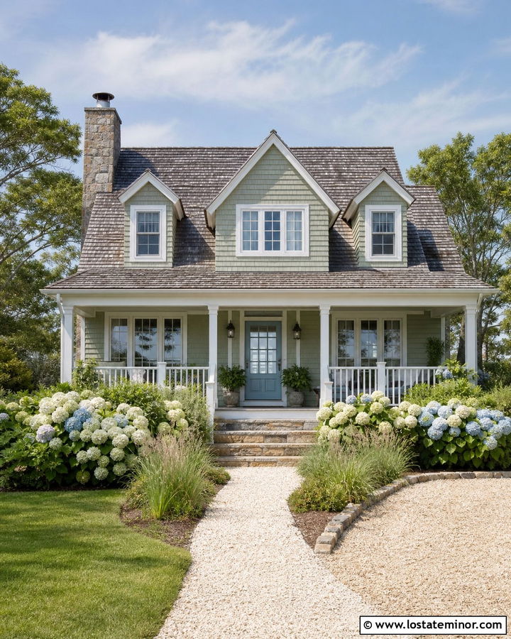 Sage Green House With Shingle Dormers - 30 Sage Green House Design With Dormers Ideas
