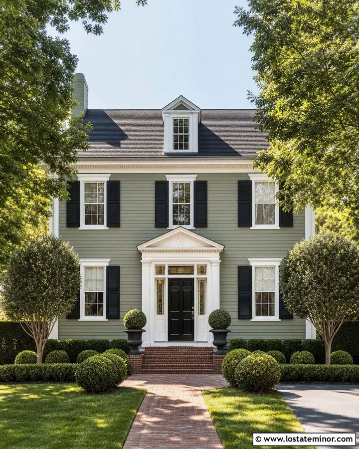 Sage Green House With Sidelight Entry Door - 30 Sage Green House Design With Entry Door Ideas
