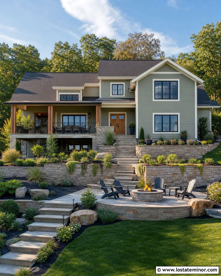Sage Green House With Sloped Backyard - 30 Sage Green House Design With Backyard Ideas