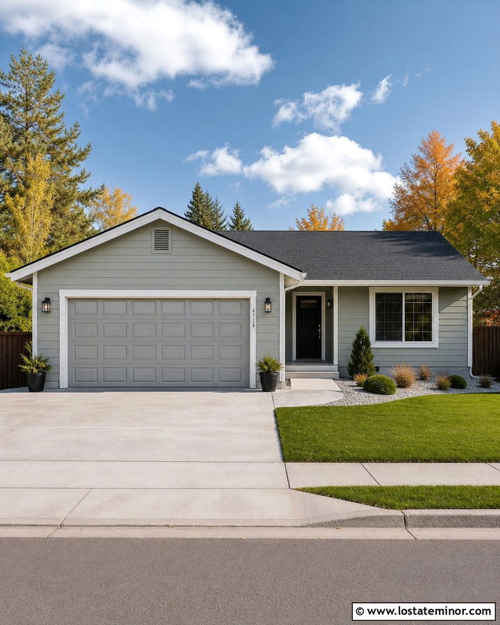 Sage Green House With Soft Gray Garage Door - 30 Sage Green House Design With Garage Door Ideas