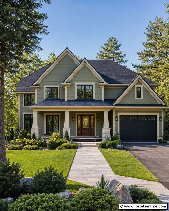 Sage Green House With Storm Door And Sidelights - 30 Sage Green House Design With Storm Door Ideas