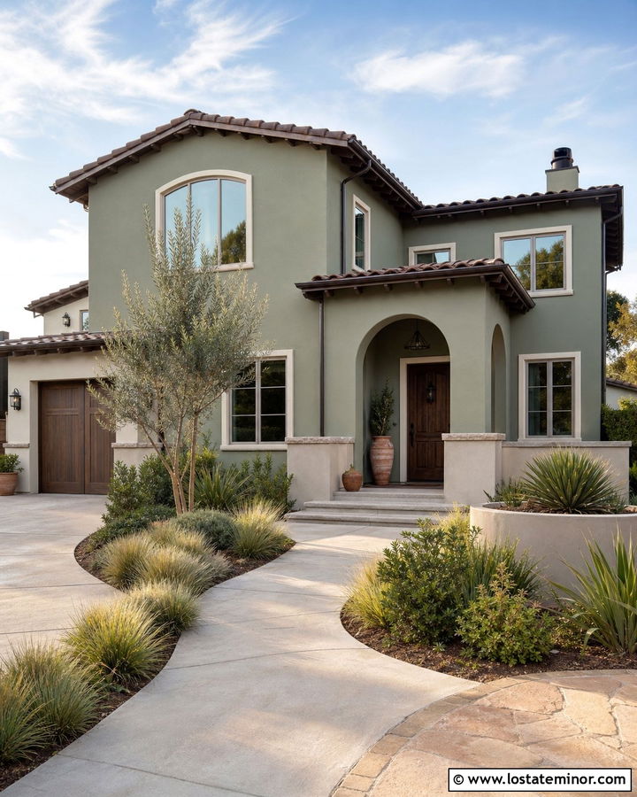 Sage Green House With Stucco Wainscoting - 30 Sage Green House Design With Wainscoting Ideas