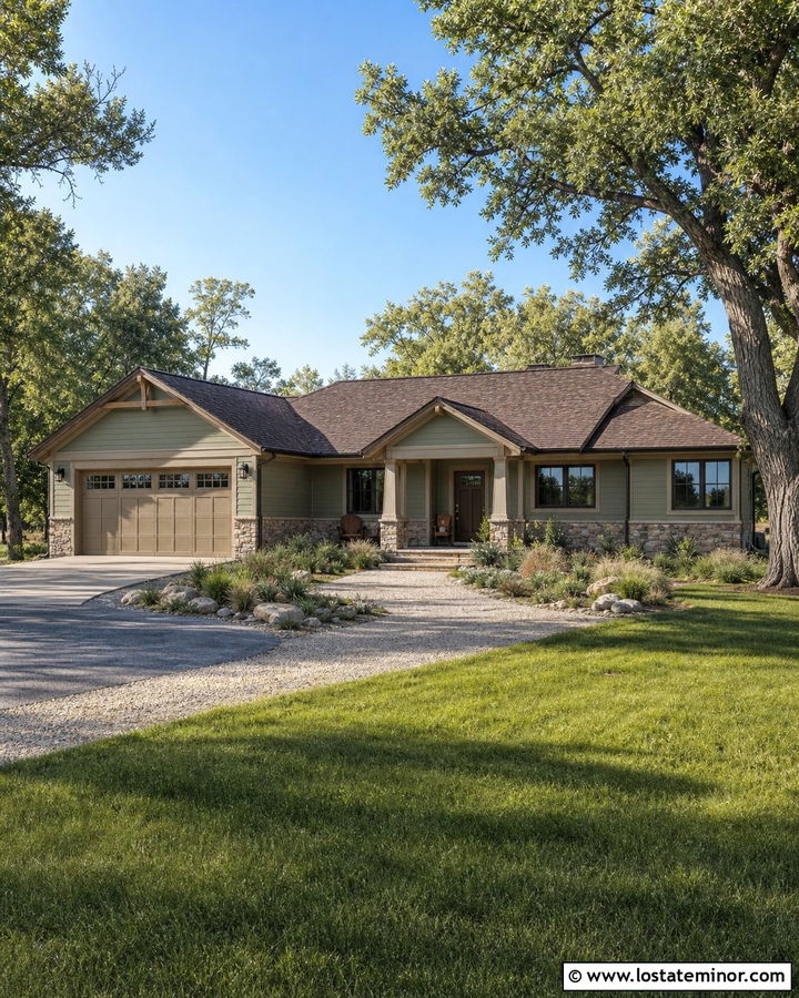 Sage Green House With Tan Trim And Brown Roof - 30 Sage Green House Design With Trim Ideas