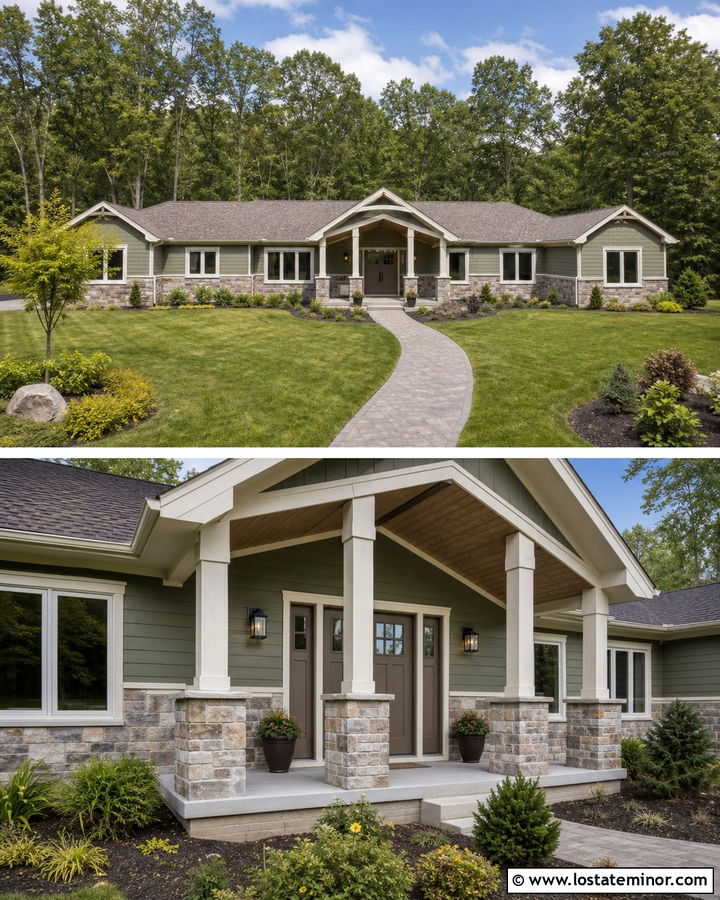 Sage Green House With Taupe Front Door - 30 Sage Green House Design With Front Door Ideas