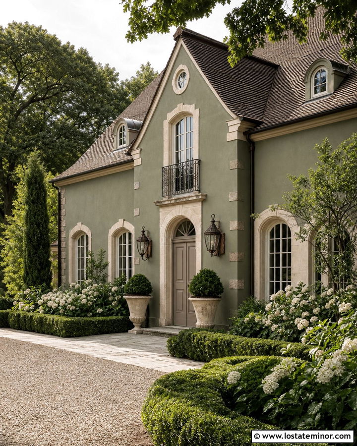 Sage Green House With Taupe Front Door - 30 Sage Green House Design With Entry Door Ideas