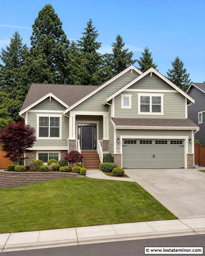 Sage Green House With Taupe Shingle Roof - 30 Sage Green House Design With Roof Ideas