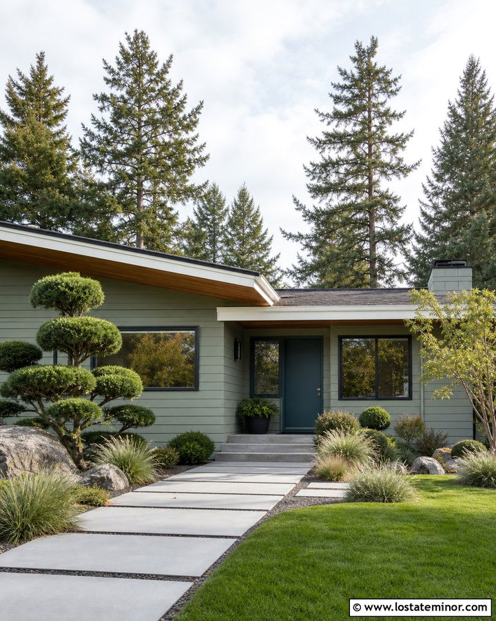 Sage Green House With Teal Front Door - 30 Sage Green House Design With Entry Door Ideas