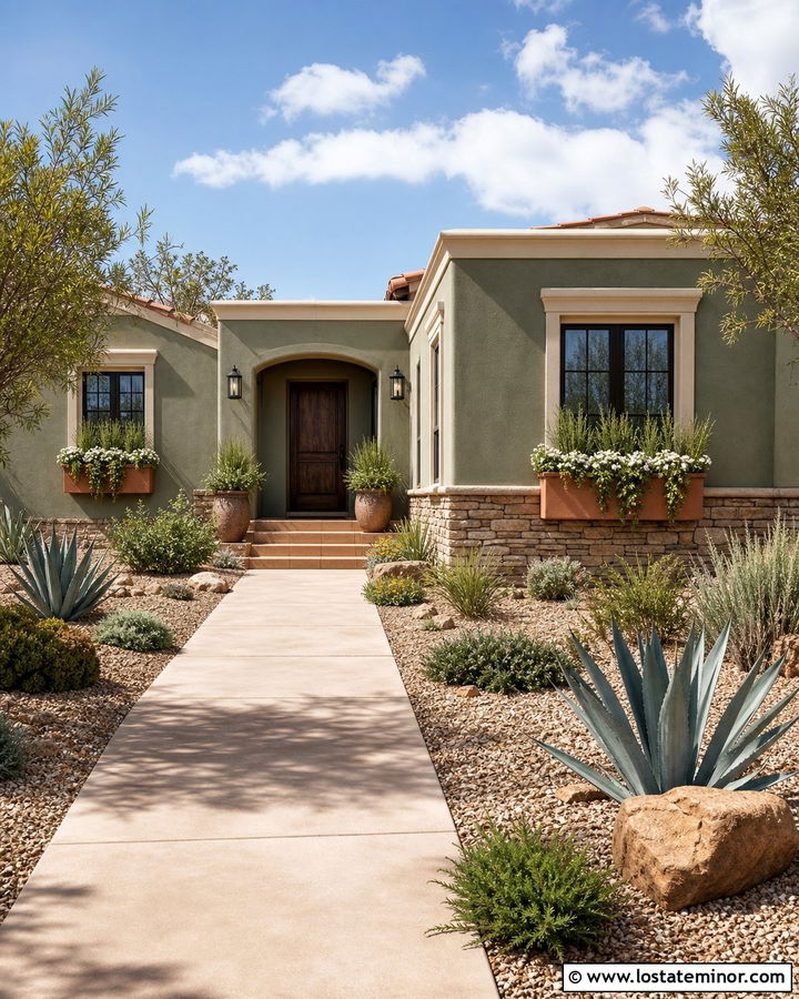 Sage Green House With Terracotta Window Boxes - 30 Sage Green House Design With Window Boxes Ideas
