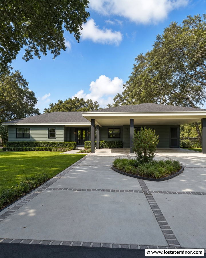 Sage Green House With Two Car Carport - 30 Sage Green House Design With Carport Ideas