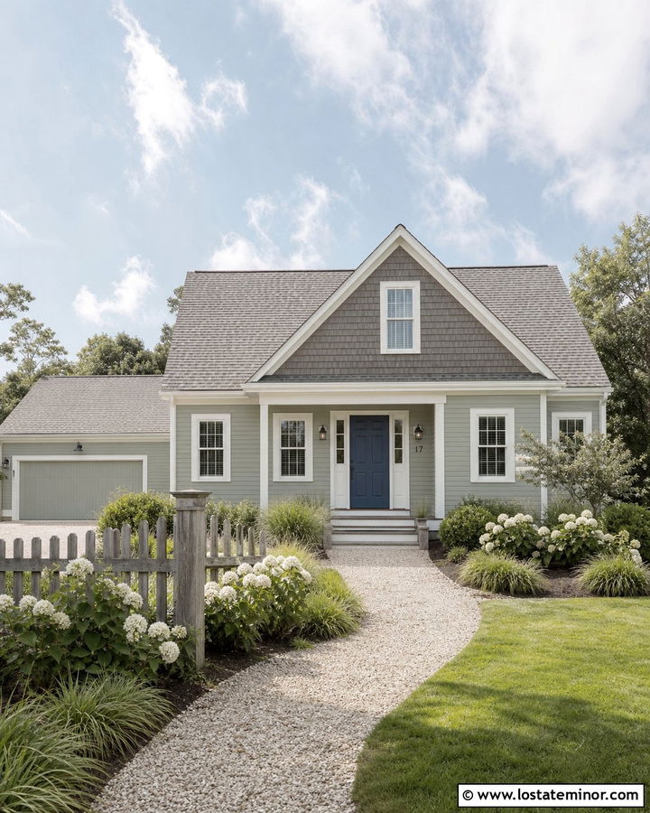 Sage Green House With Weathered Gray Fence - 30 Sage Green House Design With Fence Ideas