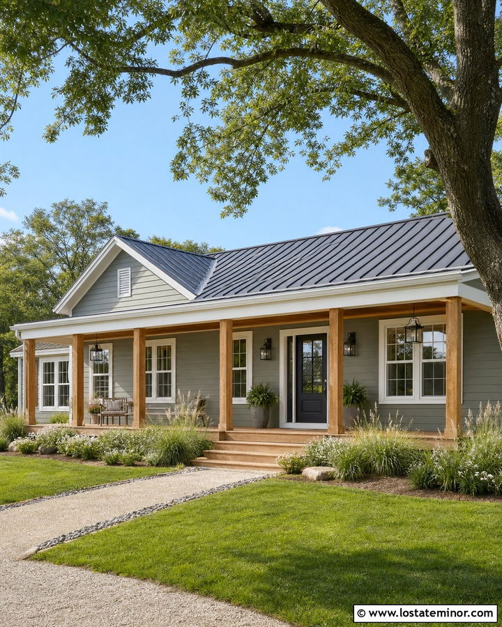 Sage Green House With White Window Frames And A Cedar Porch - 30 Sage Green House Design With Window Frames Ideas