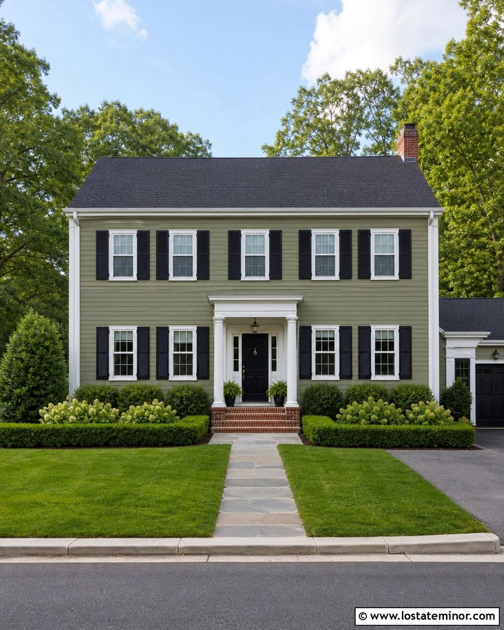 Sage Green House With White Window Frames - 30 Sage Green House Design With Window Frames Ideas