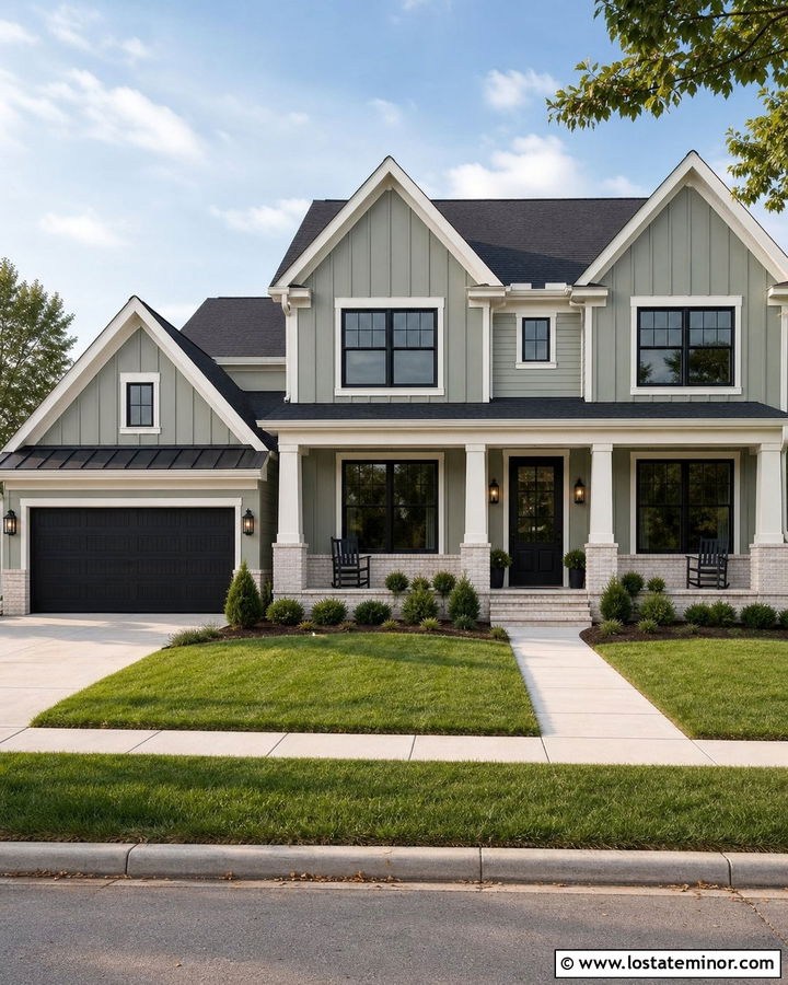 Sage Green House With Whitewashed Brick Wainscoting - 30 Sage Green House Design With Wainscoting Ideas