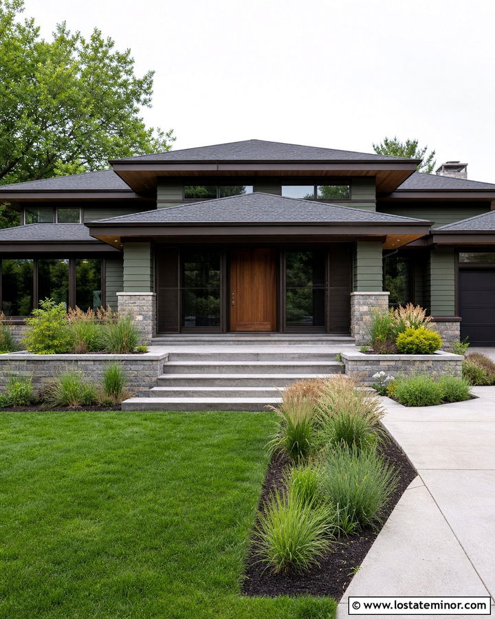 Sage Green Prairie House With Retractable Screen Door - 30 Sage Green House Design With Screen Door Ideas