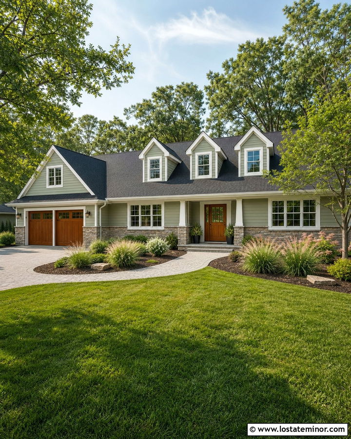 Sage Green Ranch House With Added Dormers - 30 Sage Green House Design With Dormers Ideas