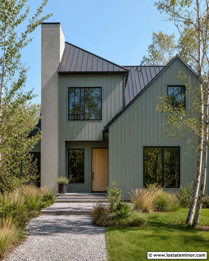 Sage Green Scandinavian House With Chimney - 30 Sage Green House Design With Chimney Ideas