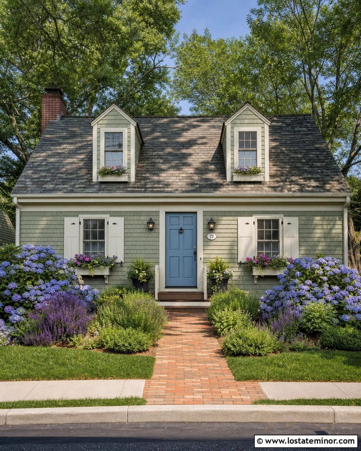 Sage Green Shake Siding With Cream Trim - 30 Sage Green House Design With Siding Ideas