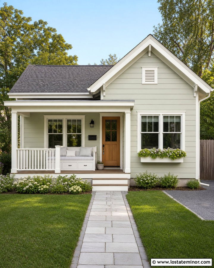 Sage Green Small House With Compact Daybed - 30 Sage Green House Design With Daybed Ideas