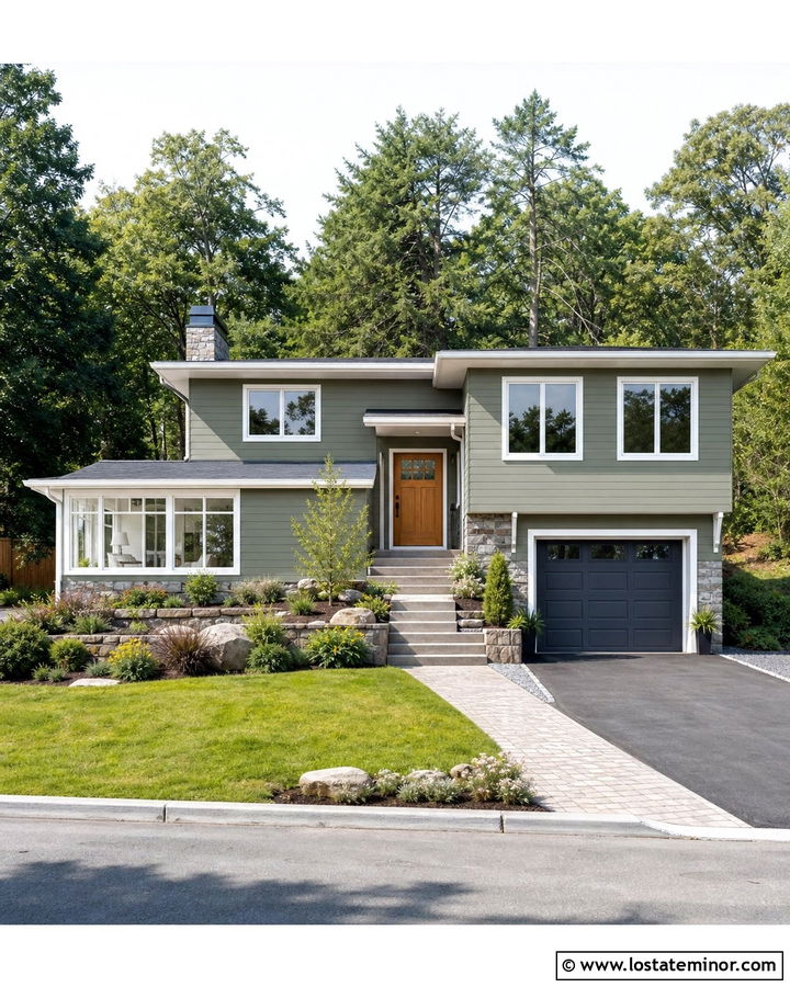 Sage Green Split Level With Lower Sunroom - 30 Sage Green House Design With Sunroom Ideas