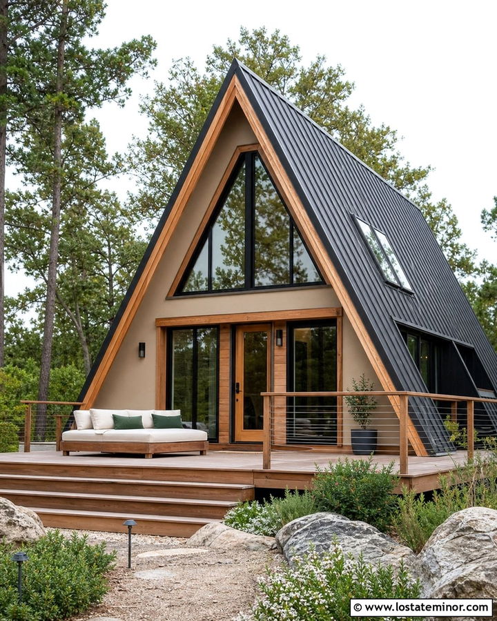 Sand A Frame House With Deck Daybed - 30 Sand House Design With Daybed Ideas