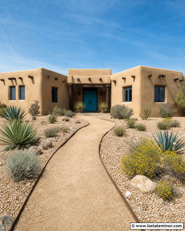 Sand Adobe House With Decomposed Granite Walkway - 30 Sand House Design With Walkway Ideas