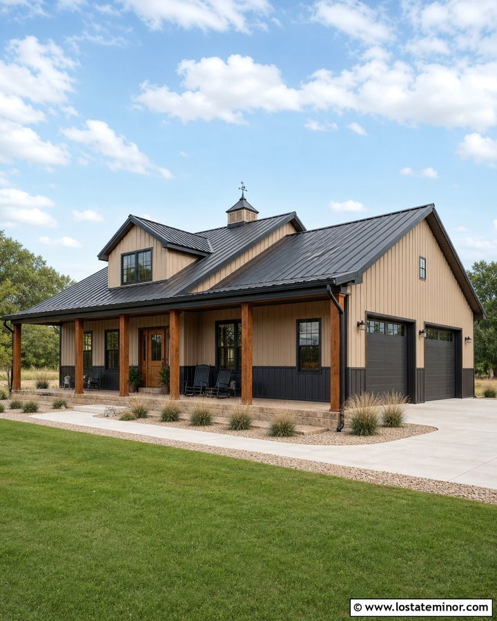 Sand Barndominium With Metal Wainscoting - 30 Sand House Design With Wainscoting Ideas