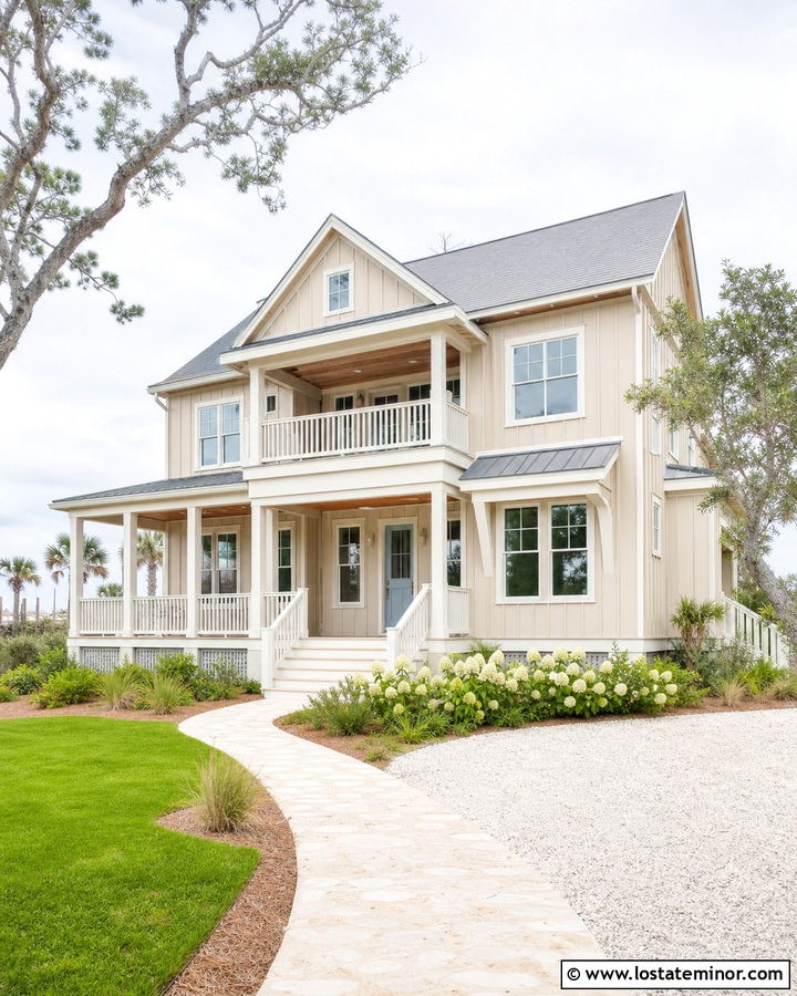 Sand Board and Batten Coastal House - 30 Sand House Design With Board and Batten Ideas