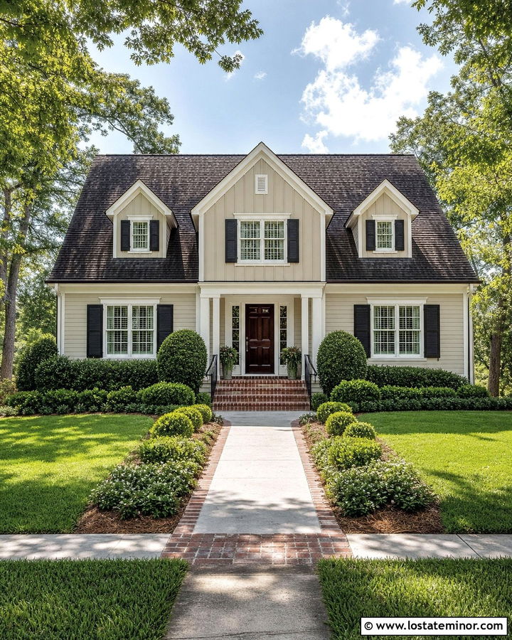 Sand Board and Batten Colonial House - 30 Sand House Design With Board and Batten Ideas