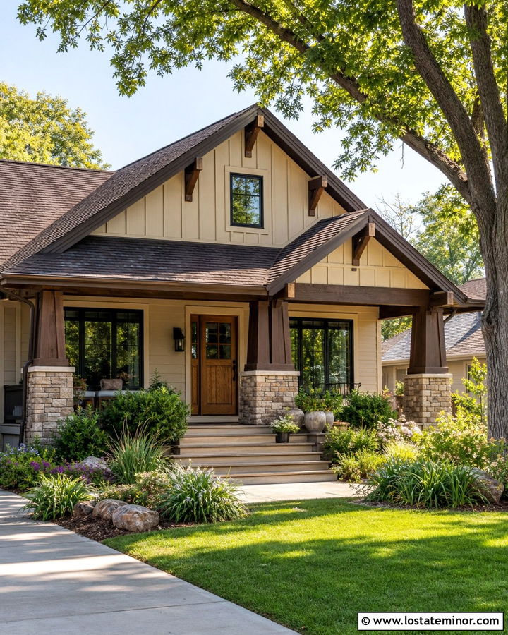 Sand Board and Batten Craftsman House - 30 Sand House Design With Board and Batten Ideas