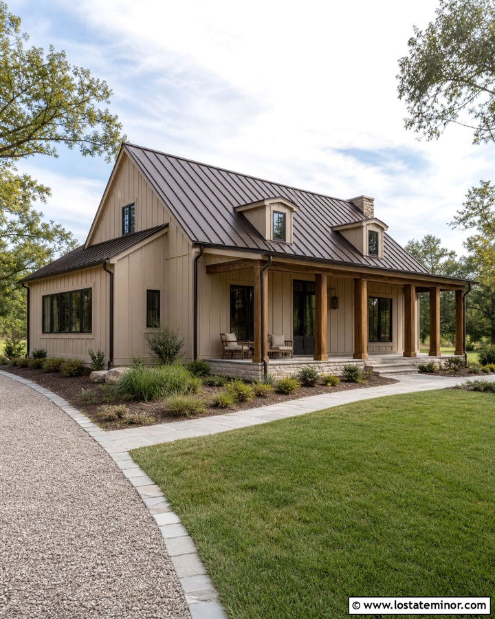 Sand Board and Batten House With Metal Roof - 30 Sand House Design With Board and Batten Ideas