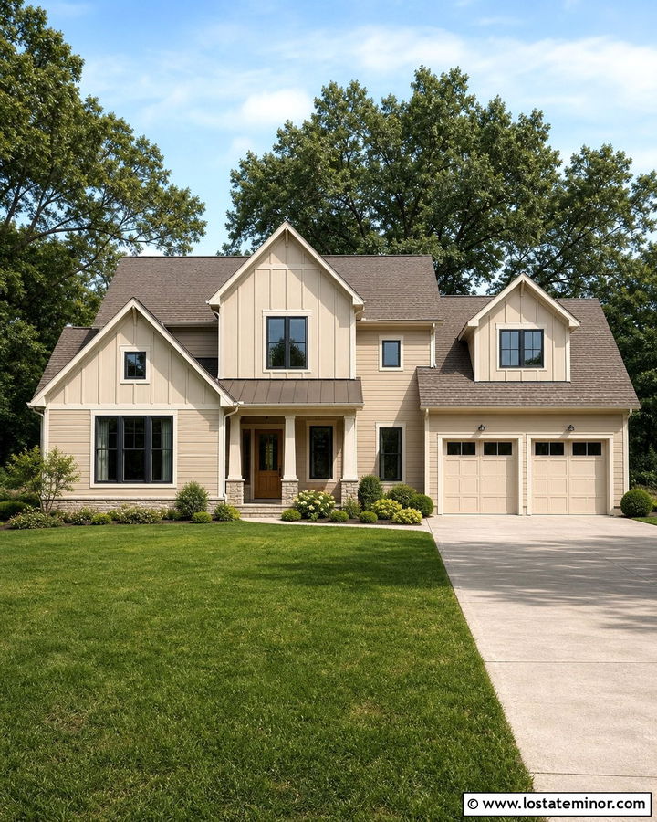 Sand Board and Batten House With Mixed Siding - 30 Sand House Design With Board and Batten Ideas