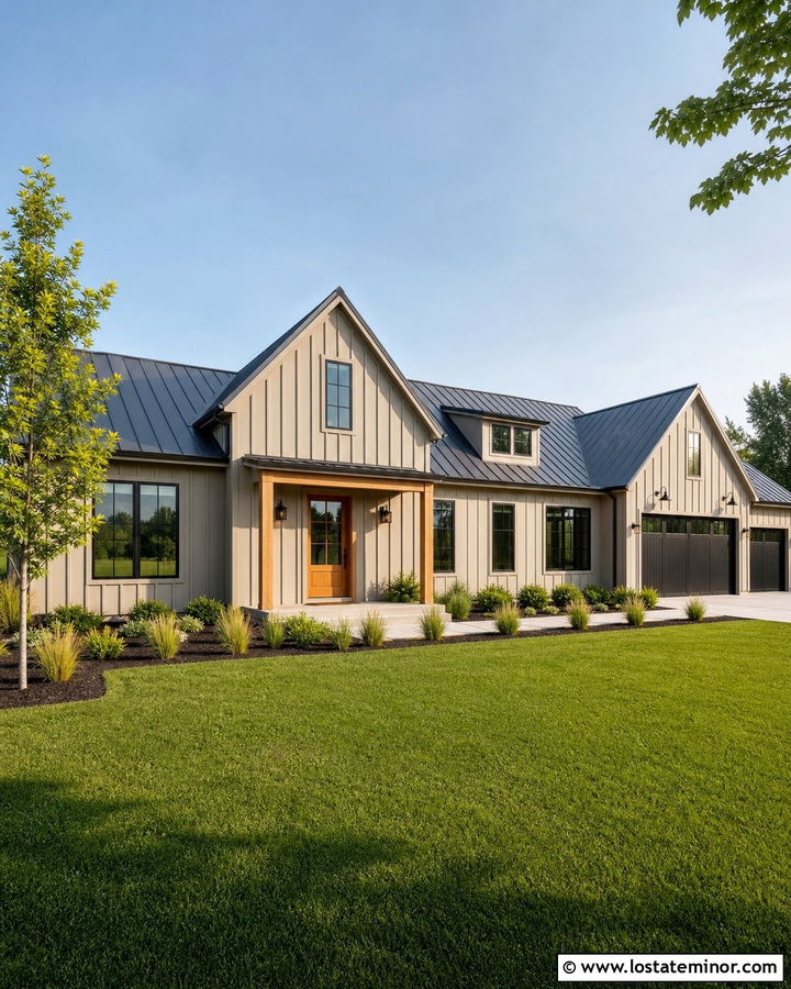 Sand Board and Batten Modern Farmhouse - 30 Sand House Design With Board and Batten Ideas