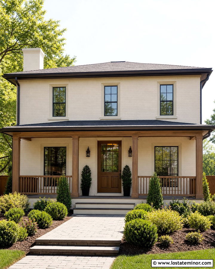 Sand Brick House With Wood Railings - 30 Sand House Design With Railings Ideas