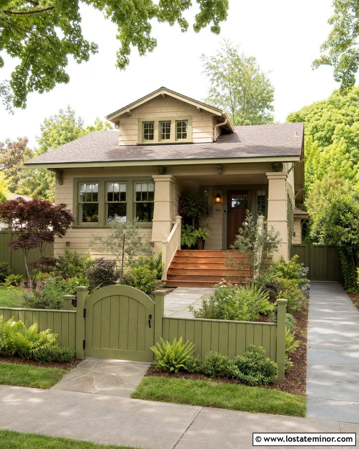 Sand Bungalow With Green Fence - 30 Sand House Design With Fence Ideas