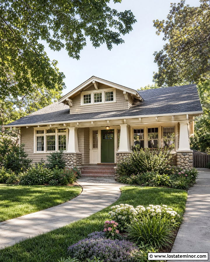 Sand Bungalow With Porch Gable - 30 Sand House Design With Gables Ideas