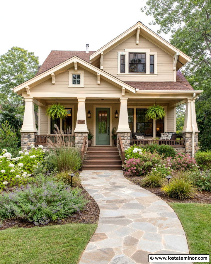Sand Bungalow With Wood Number Plaque - 30 Sand House Design With House Numbers Ideas