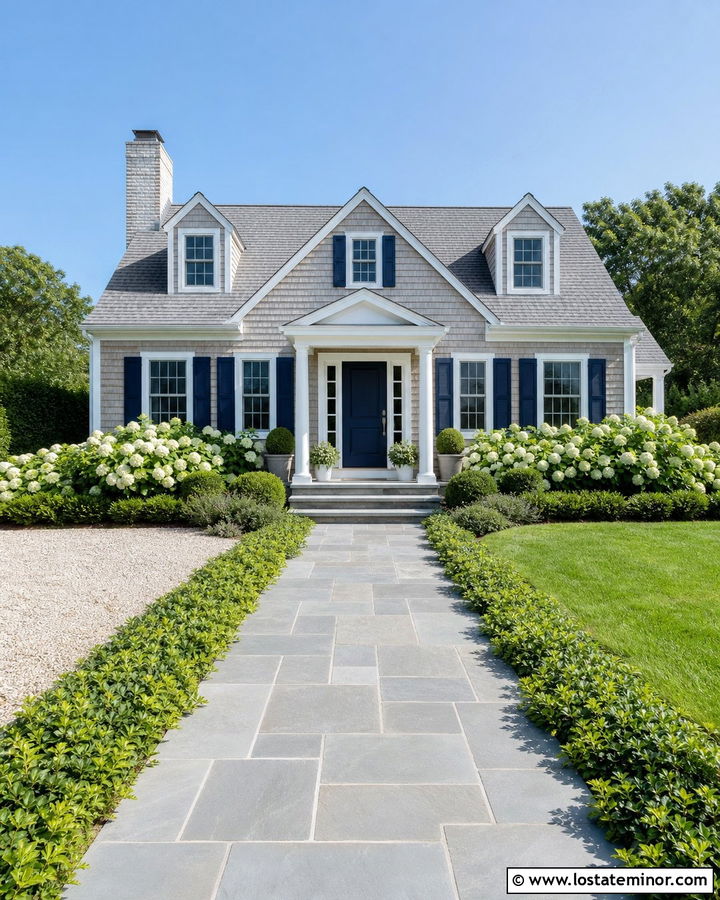Sand Cape Cod House With Bluestone Walkway - 30 Sand House Design With Walkway Ideas