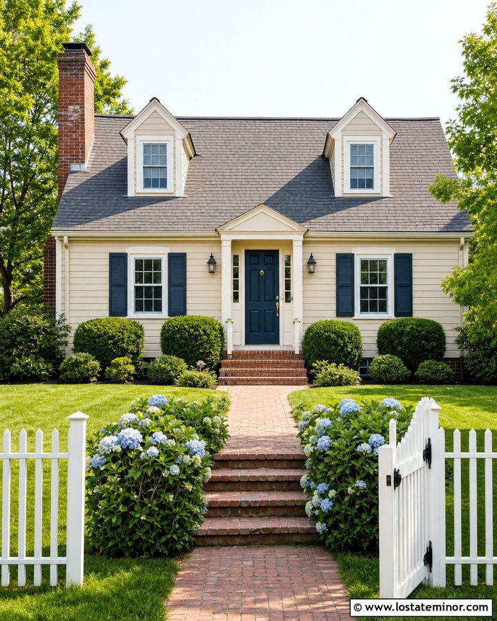 Sand Cape Cod House With Brick Chimney - 30 Sand House Design With Brick Accents Ideas
