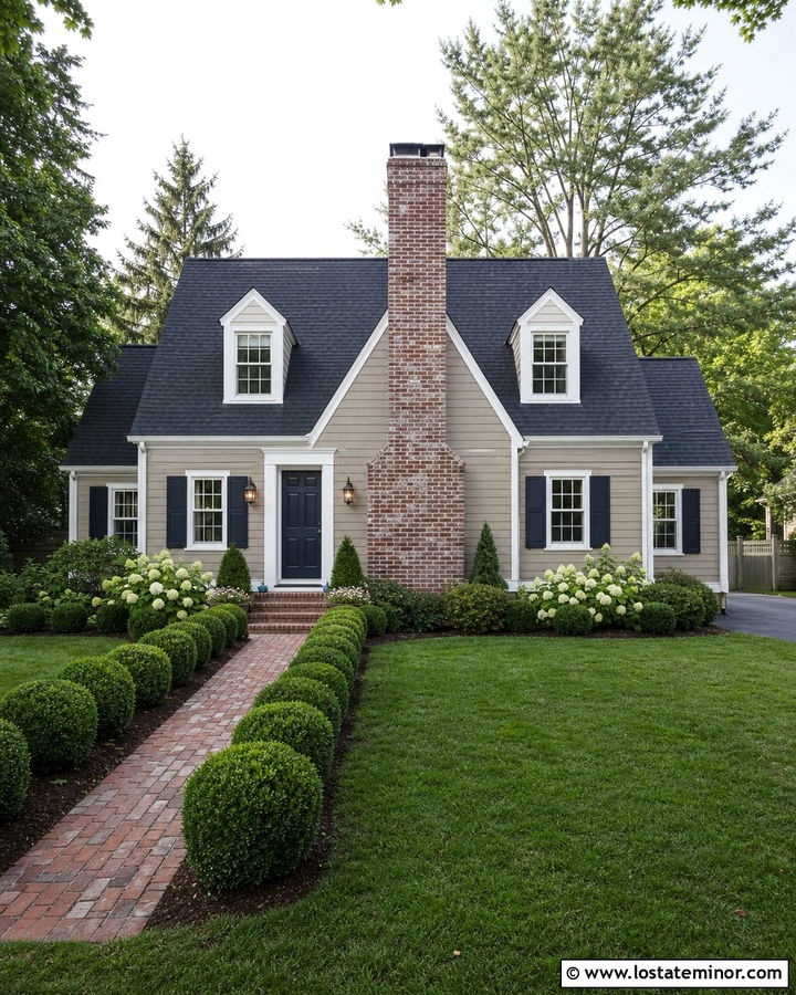 Sand Cape Cod House With Center Chimney - 30 Sand House Design With Chimney Ideas