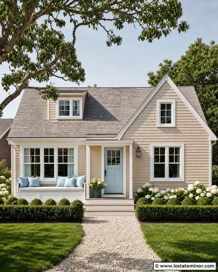 Sand Cape Cod House With Window Daybed - 30 Sand House Design With Daybed Ideas