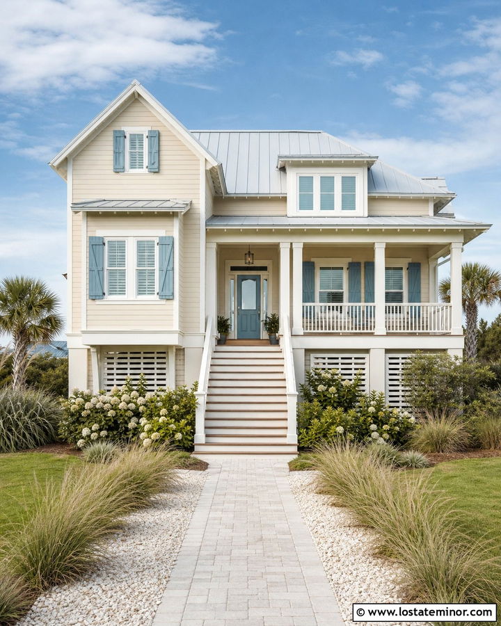Sand Coastal House With Bahama Shutters - 30 Sand House Design With Shutters Ideas