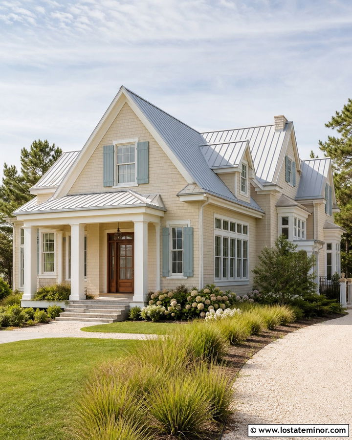 Sand Coastal House With Multiple Gables - 30 Sand House Design With Gables Ideas