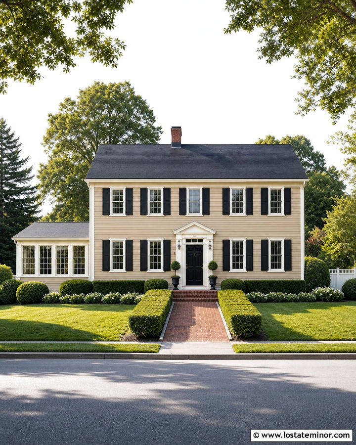 Sand Colonial House With Symmetrical Sunroom - 30 Sand House Design With Sunroom Ideas